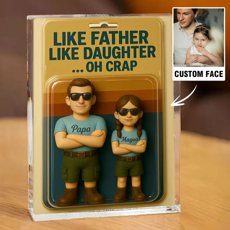 Custom Fathers Day Gift for Dad, Custom Photo Dad And Acrylic Plaque, Best Dad Ever Block Plaque Gift For Husband Grandpa