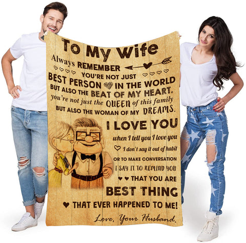 Wife Gift Blanket Wife Throws Blankets Presents From Husband Personalized Wife For Anniversary Birthday Valentines Day