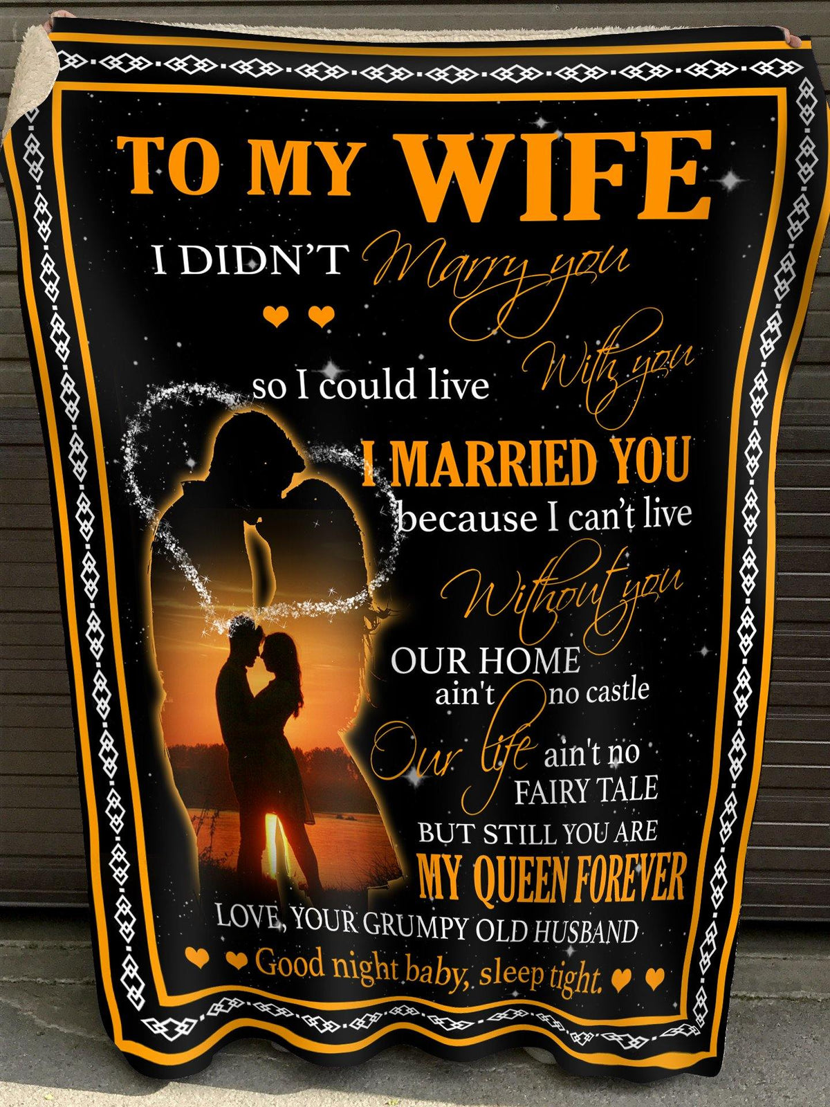 To My Wife Blanket - I Married You Because I Can'T Live Without You, Wife Blanket Idea Gift For Valentine, Birthday, Anniversary, Christmas