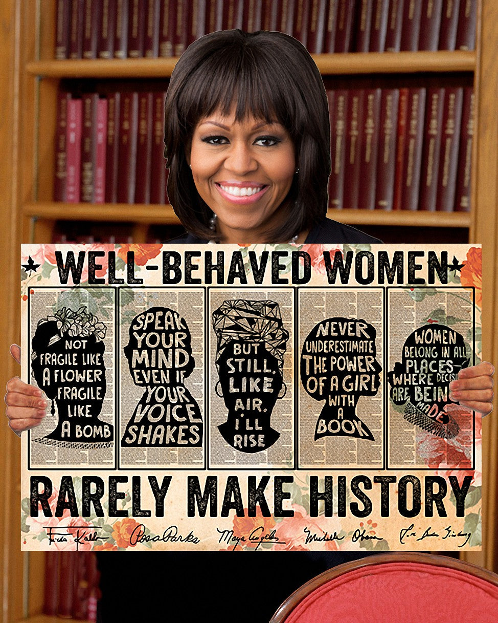 Well-Behaved Women Rarely Make History Canvas, Black Women Canvas, Feminist Wall Art