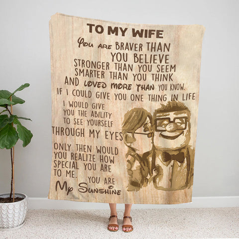 To My Wife Blanket Wedding Anniversary Romantic Gifts For Wife Birthday Christmas, For Wife Birthday Gifts, Valentine'S Day To Wife Gift, Soft Bed Flannel Blanket