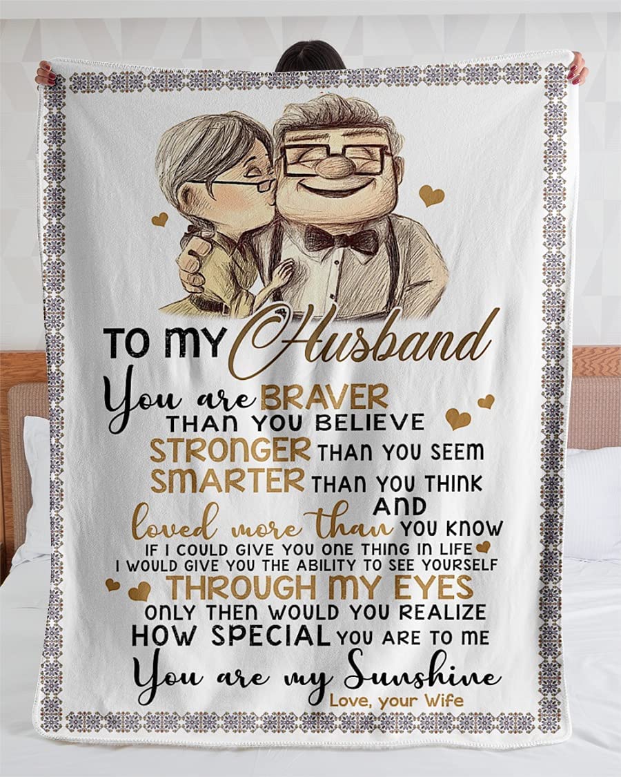 To My Husband Gifts From Wife - Love And Kisses Your Wife Blanket Fathers Day Blanket Blankets For Bedding Sofa And Travel