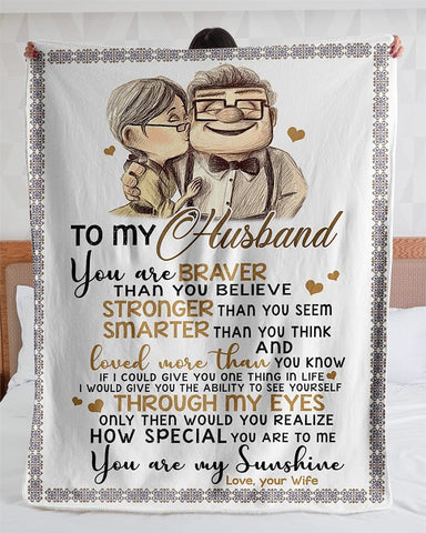 To My Husband Gifts From Wife - Love And Kisses Your Wife Blanket Fathers Day Blanket Blankets For Bedding Sofa And Travel