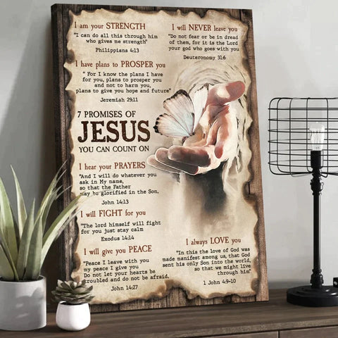 7 Promises Of Jesus You Can Count On, Jesus Hand Painting, Jesus Canvas Wall Art