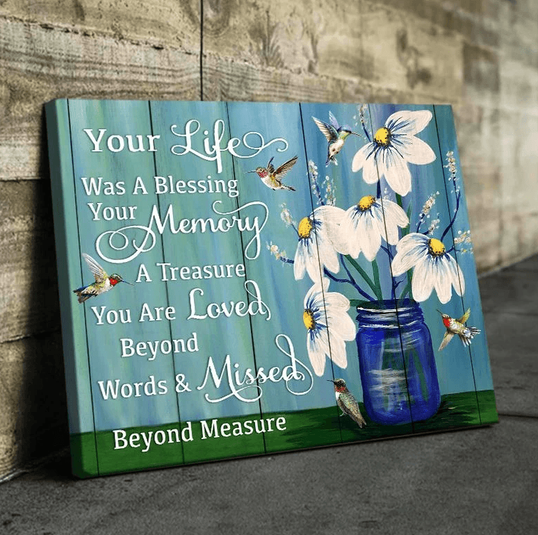 You Are Loved Beyond Words And Missed Your Life Hummingbird Wall Art Canvas Christmas Housewarming Gift