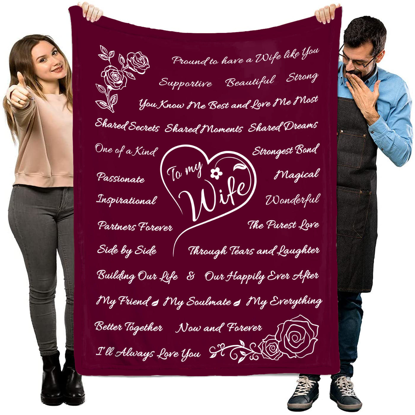 Wife Gift Blanket - I Love You Gifts For Her - Romantic Valentines Day Gifts For Wife Anniversary - Wife Birthday Gifts From Husband For Mothers Day Or Christmas