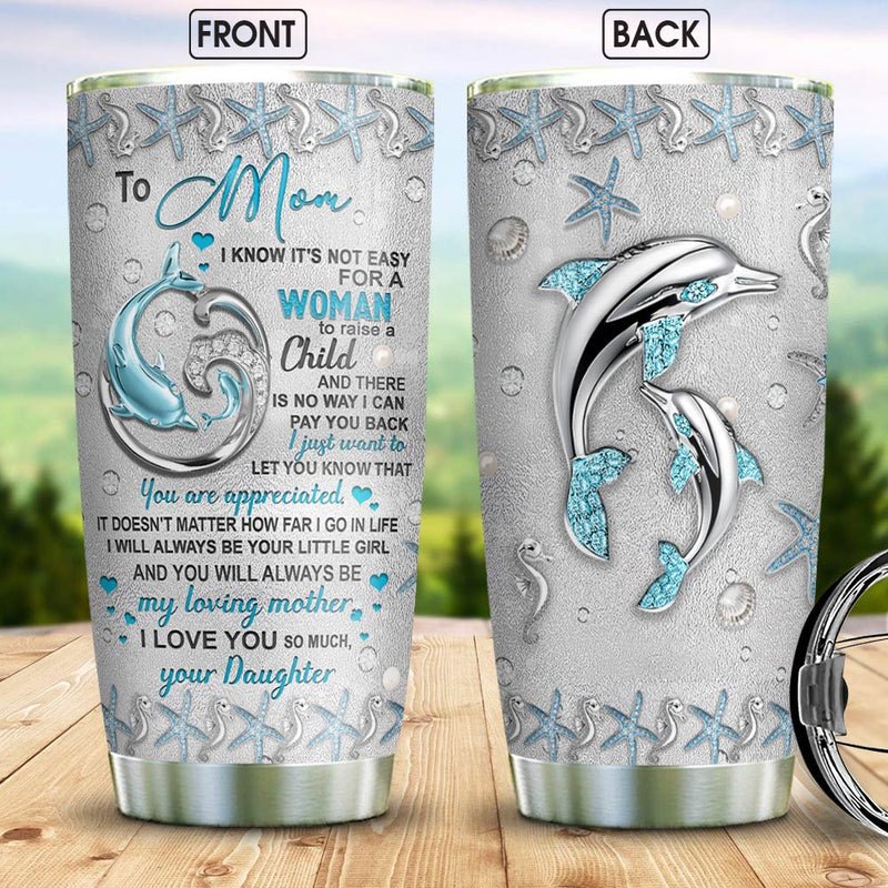 Tumbler Mother And Daughter Dolphin Stainless Steel Tumbler