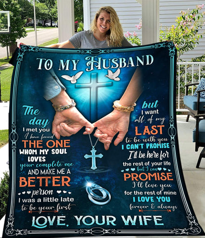 To My Husband Gifts From Wife - Love And Kisses Your Wife Blanket Fathers Day Blanket Blankets For Bedding Sofa And Travel