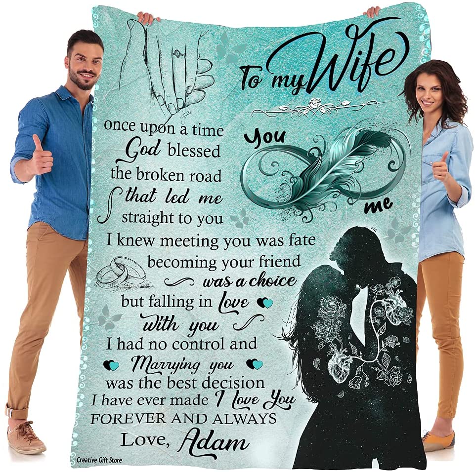 To My Wife Blankets From Husband Soft Sherpa Throw Blankets With Warm Words For Wife Anniversary Birthday For Wife Gift For Her