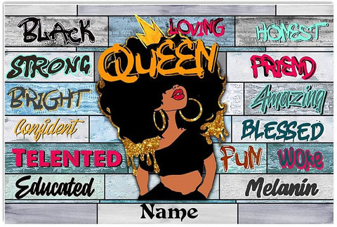 Personalized Black Girl Canvas, Custom Name Canvas, Black Girl You Are Beautiful Black Teenage Canvas