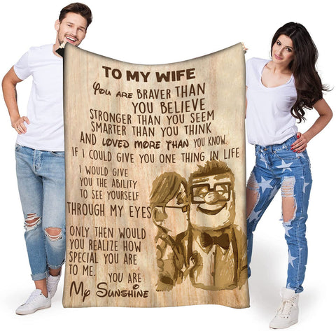 To My Wife Blanket Anniversary Birthday Gifts For Wife From Husband I Love You Gift For Her Romantic Mothers Day Blankets