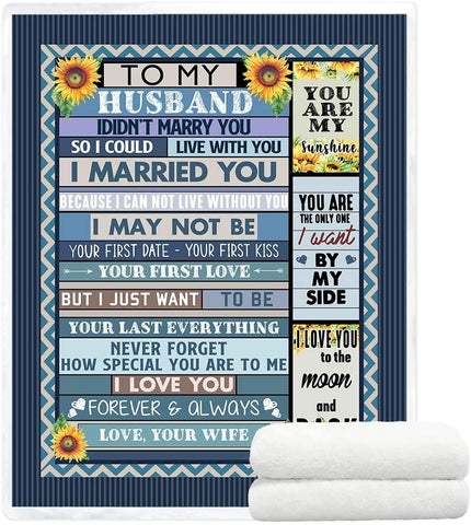 To My Husband Gifts From Wife - Love And Kisses Your Wife Blanket Fathers Day Blanket Blankets For Bedding Sofa And Travel