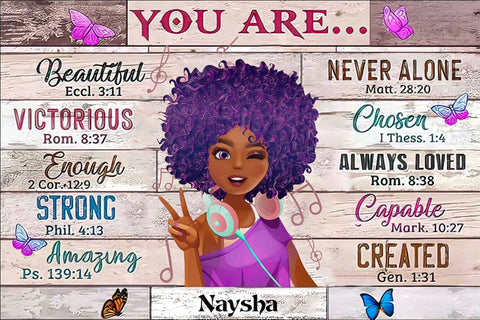 Birthday Gift For Black Girl You Are Beautiful Black Teenage Canvas, Birthday Christmas Anniversary Graduation Gift For Black Girl