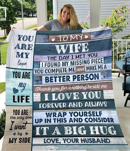 To My Wife Blankets From Husband Soft Sherpa Throw Blankets With Warm Words For Wife Anniversary Birthday For Wife Gift For Her