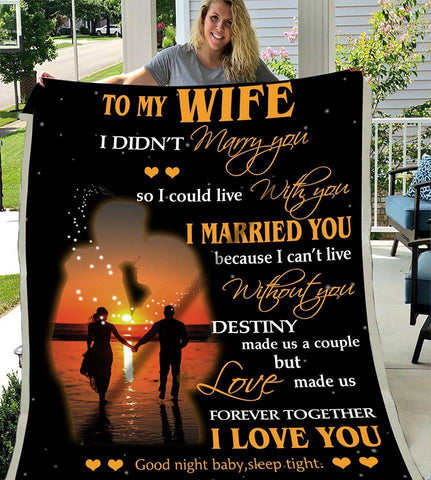 To My Wife Blanket From Husband, Customized Blanket Gift For Wife, Birthday Anniversary Valentine Christmas Gift