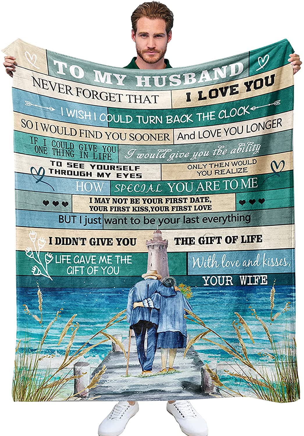 To My Husband Gifts From Wife - Never Forget That I Love You, You Are My Life Blanket Fathers Day Blanket Blankets For Bedding Sofa And Travel