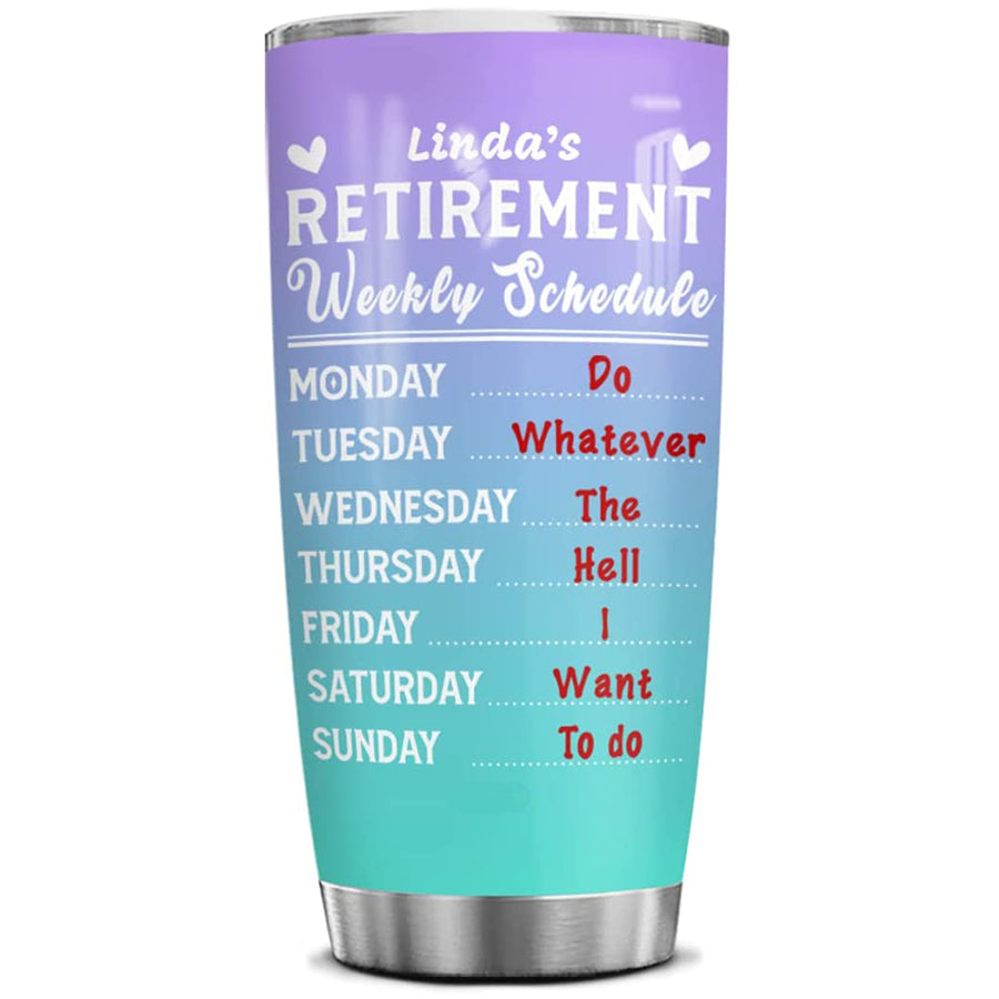 Retirement Gift, Personalized Retired Tumblers Stainless Steel Cup with Lid Coffee Mug Funny Retirement Gifts for Retired Coworkers Office Dad Mom Grandpa Grandma