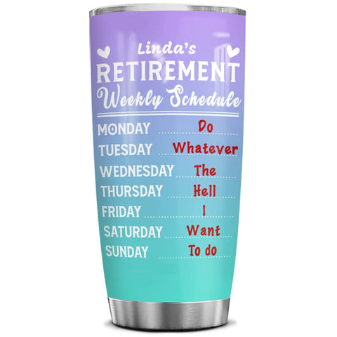 Retirement Gift, Personalized Retired Tumblers Stainless Steel Cup with Lid Coffee Mug Funny Retirement Gifts for Retired Coworkers Office Dad Mom Grandpa Grandma