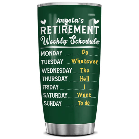 Retirement Gift, Personalized Retired Tumblers Stainless Steel Cup with Lid Coffee Mug Funny Retirement Gifts for Retired Coworkers Office Dad Mom Grandpa Grandma