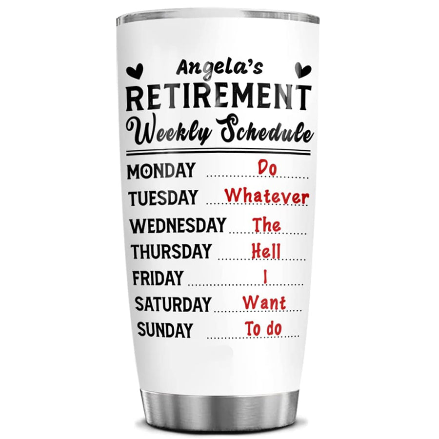 Retirement Gift, Personalized Retired Tumblers Stainless Steel Cup with Lid Coffee Mug Funny Retirement Gifts for Retired Coworkers Office Dad Mom Grandpa Grandma