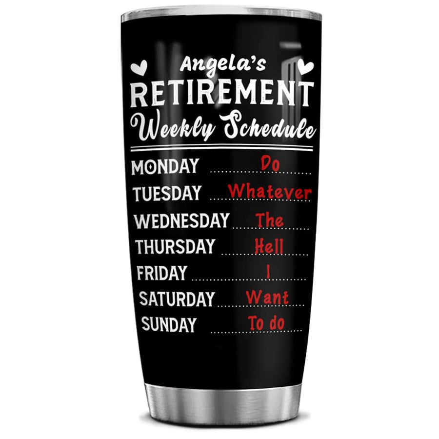 Retirement Gift, Personalized Retired Tumblers Stainless Steel Cup with Lid Coffee Mug Funny Retirement Gifts for Retired Coworkers Office Dad Mom Grandpa Grandma