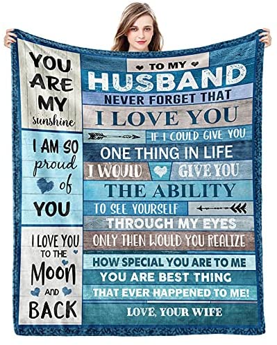 To My Husband Blanket From Wife Romantic Wedding Gifts To My Husband Valentine Fathers Day Christmas Present