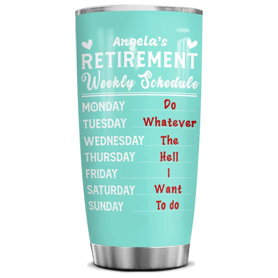 Retirement Gift, Personalized Retired Tumblers Stainless Steel Cup with Lid Coffee Mug Funny Retirement Gifts for Retired Coworkers Office Dad Mom Grandpa Grandma