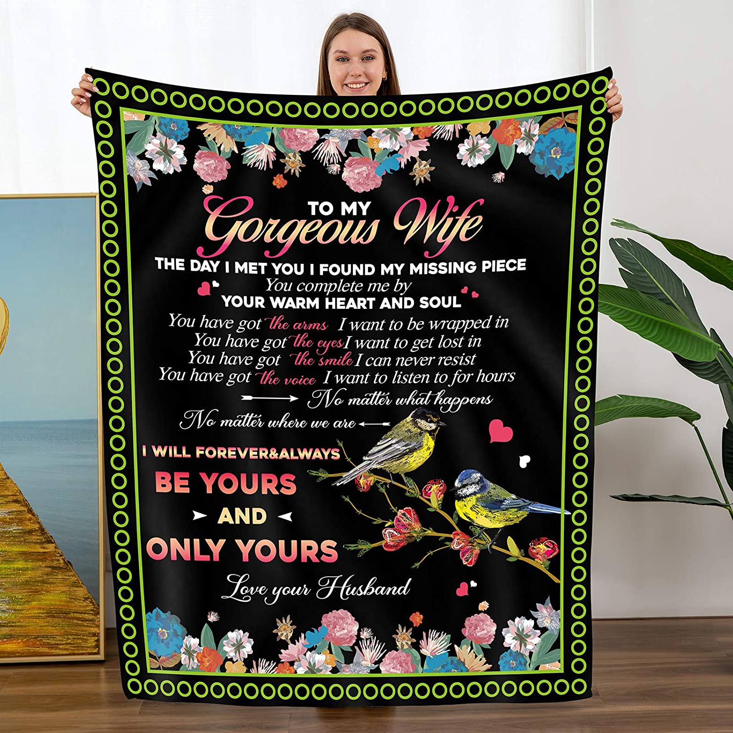 To My Wonderful Wife From Husband - I Love You Forever And Always Old Couple Personalized Fleece Blanket