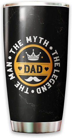 Dad The Man The Myth The Legend Funny Tumbler for Men Best Dad Ever Coffee Mugs Travel Cup Tumbler for Birthday Christmas Fathers Day for Husband Dad Father