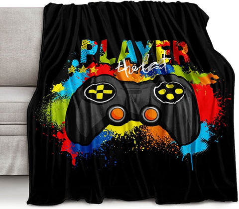 Bedding Gaming Throw Blanket , Fleece,Birthday's Gift For PS Gamer Gift for Couch Sofa for for Kids Boys Teens Video Game