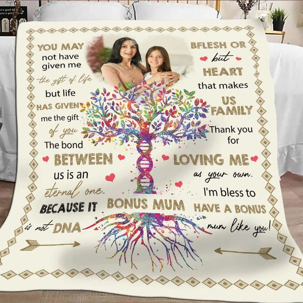 Bonus Mom Blanket Gift, Stepmom Blanket from Stepdaughter Stepson, Step Mom  Throw Blanket 50x60 Gifts for Bonus Mom Birthday Christmas Thanksgiving  Day 