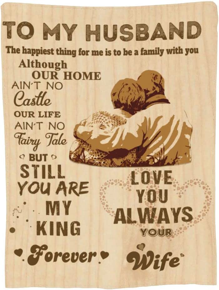 Valentine Anniversary Birthday Blanket Gifts for Husband from Wife Romantic I Love You Husband Wedding Gift to My Husband