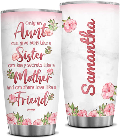 Aunt Tumbler, Aunts Tumbler Aunt Gifts From Nephew Niece Auntie Tumblers Coffee Travel Mug Cups With Lid Personalized Mothers Day Cup Gifts For Worlds Best Birthday Christmas Presents