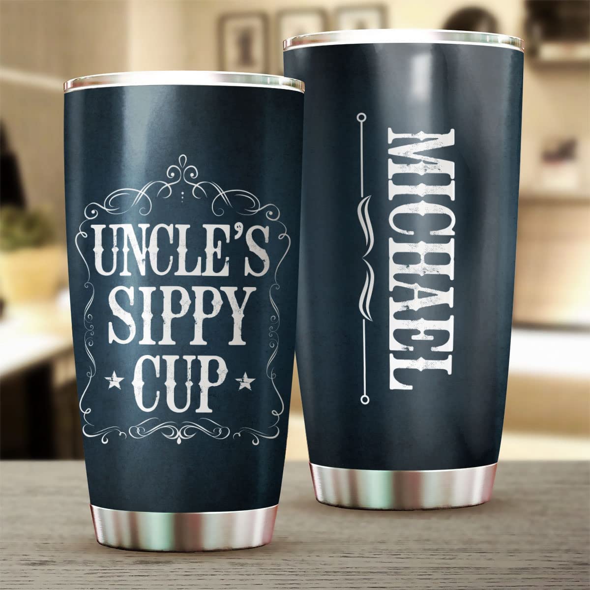 Uncle Tumbler, Personalized Uncle's Sippy Cup Tumbler Fathers Day Christmas Birthday for New Uncles From Niece Nephew Insulated Engraved Tumblers