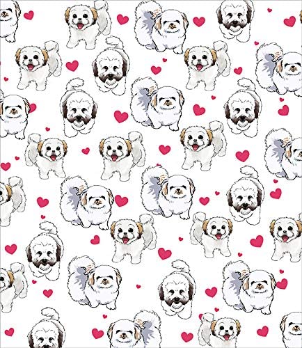 Cartoon Shih Tzu Dog Blanket, Gift For Kid Shih Tzu Lover Fleece Plush Blanket Cute Puppy for Kids Adults , Cozy Blanket, Sofa