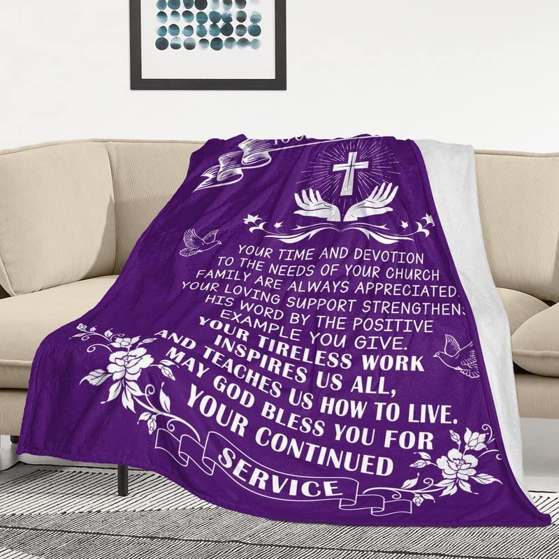 Valentine's Birthday's Gift for Pastors Wife Throw Blanket Fleece, A Great Appreciation Gift Idea for Pastors Wives,to Our Pastor's Wife Blanket Gifts