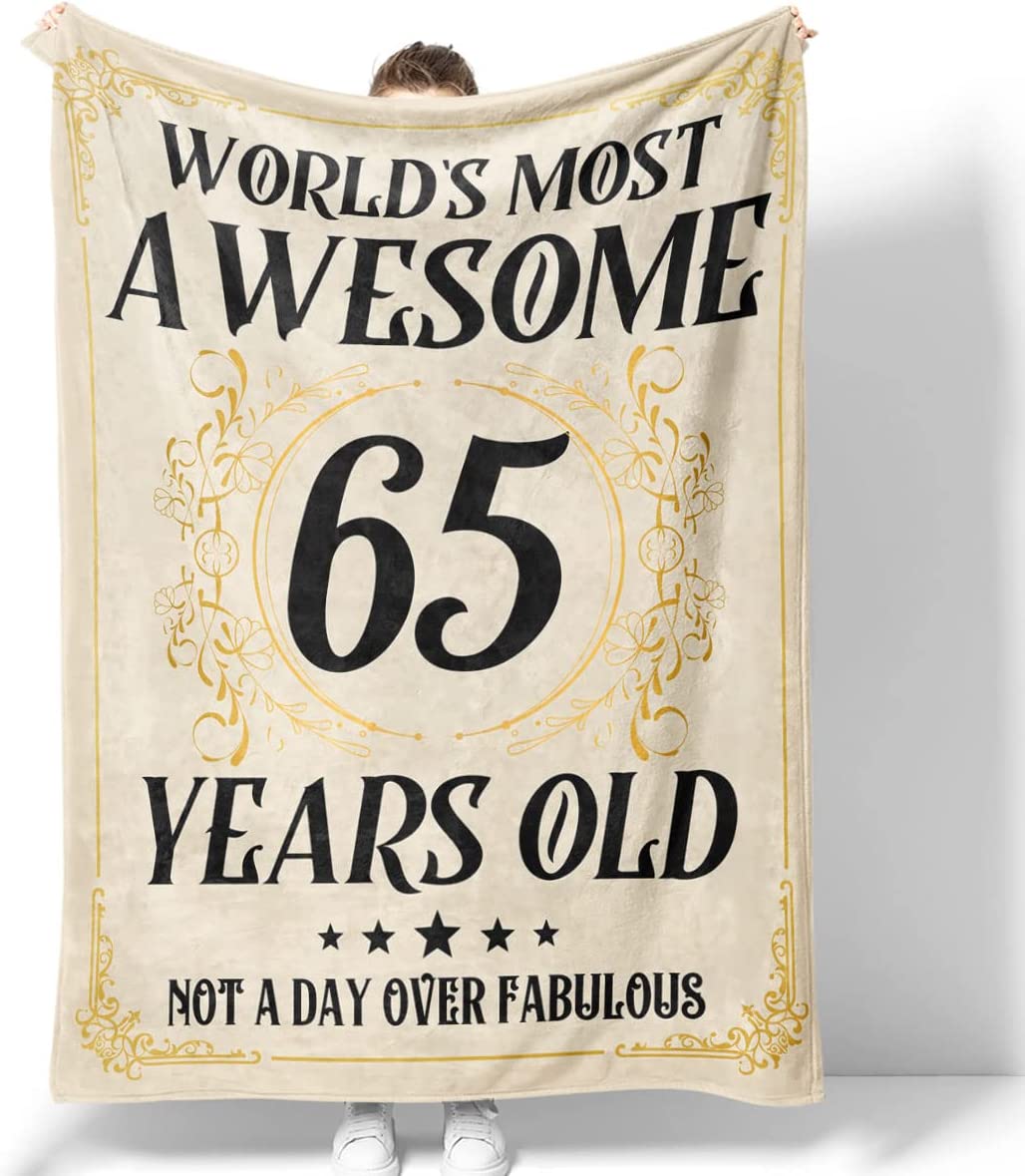 65Th Birthday Blanket Personalized World'S Most Awesome 65 Years Old Fabulous Legend Since 1957 Cozy Throw Fleece Sherpa Blankets