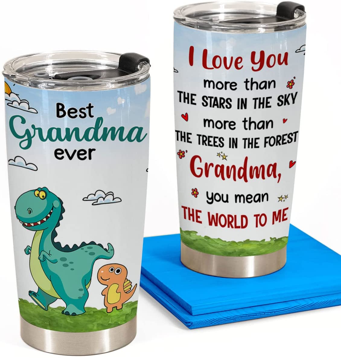 Grandma Tumbler, Cute Dinosaur Grandma Coffee Mug, Nana Gifts Tumbler for Mothers Day Birthday Christmas, Birthday gifts for Women who have everything, Insulated Stainless Steel Tumbler