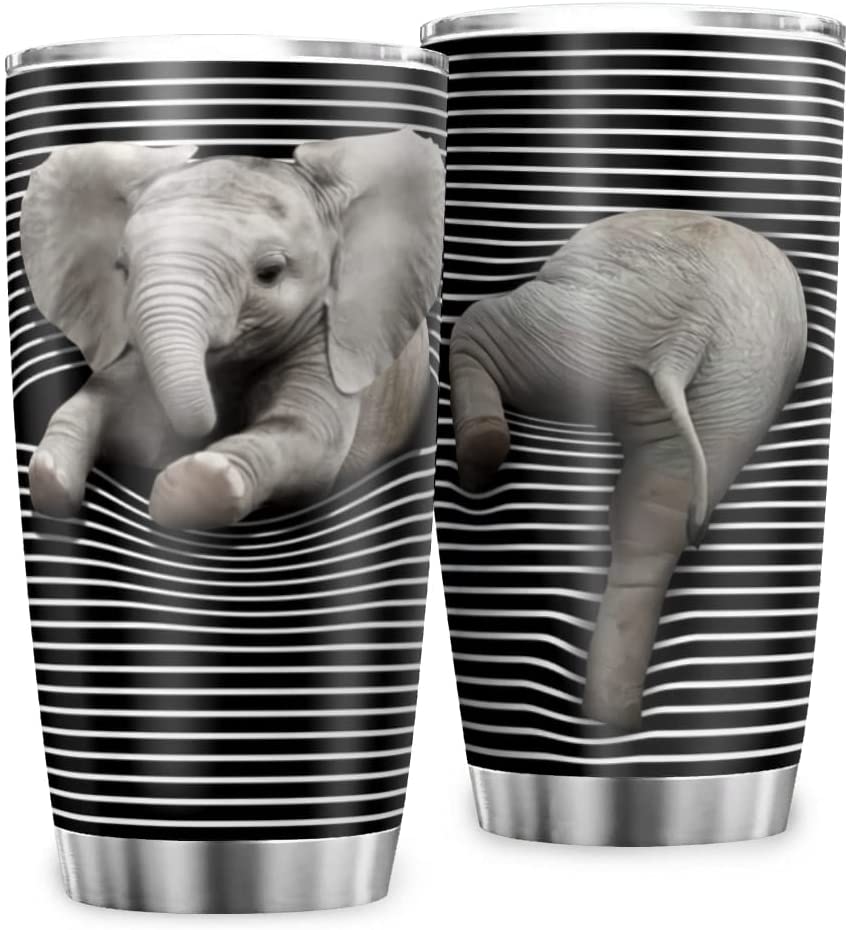 Elephant Breaking Through Stainless Steel Tumbler Thermos Vacuum Insulated Cup Tea Travel Cup Travel Coffee Mug for Adult/Children pattern11