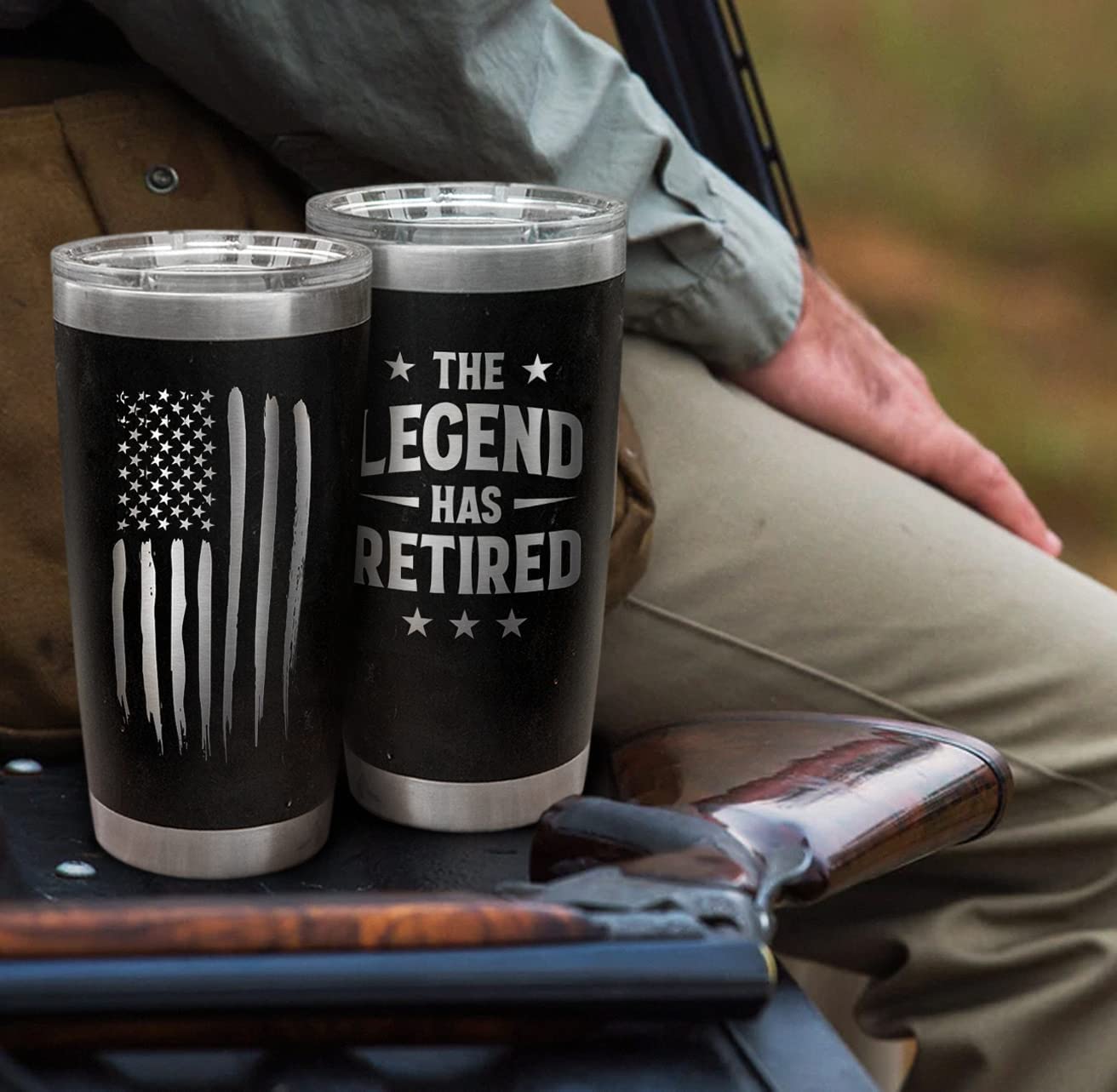 Gifts for Dad - Retirement Gifts for Men – Insulated Tumblers Retirement Ideas for Men – Coworker Leaving Gifts - Modern Engraved Design with US Flag - Retirement Coffee Travel Mug