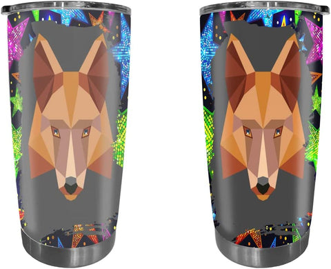 Fox Tumbler, Fox Animal Tumbler Cup with Lid, Travel Tumbler Stainless Steel Mug, Insulated Tumbler Tumbler Custom, Tumbler Skinny