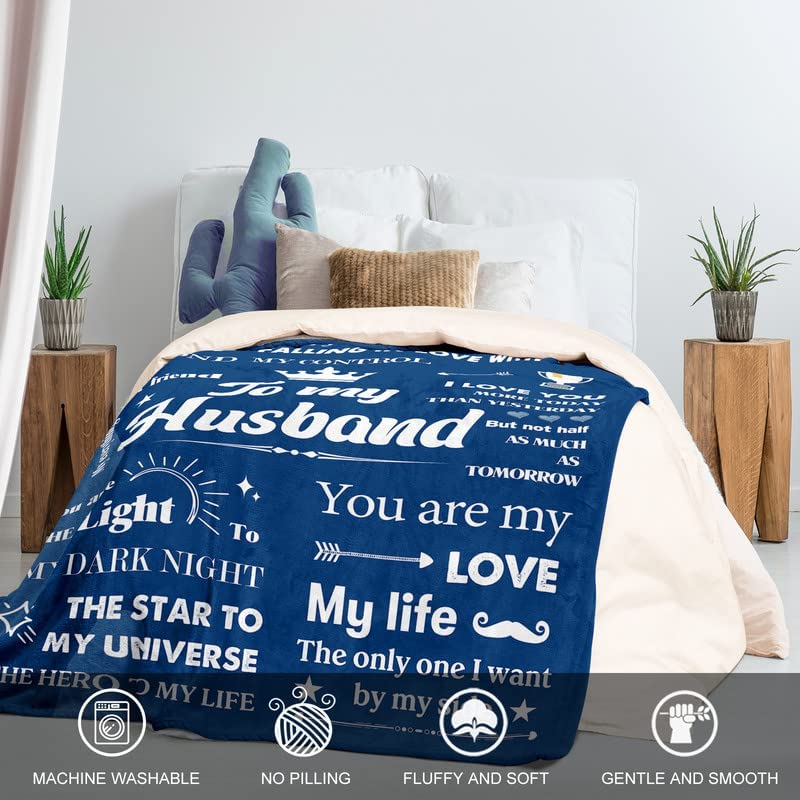 Valentine Birthday Gifts for Husband from Wife, Romantic Husband Birthday Gift from Wife to My Husband Blanket Anniversary Valentines Gifts