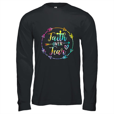 Faith Over Fear Arrow Cute Lettering Inspirational Christian T-Shirt Hoodie Sweatshirt Tank tops