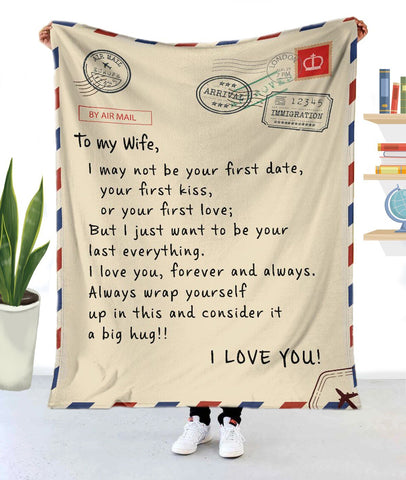 To My Wife Blanket From Husband, Customized Blanket Gift For Wife, Birthday Anniversary Valentine Christmas Gift