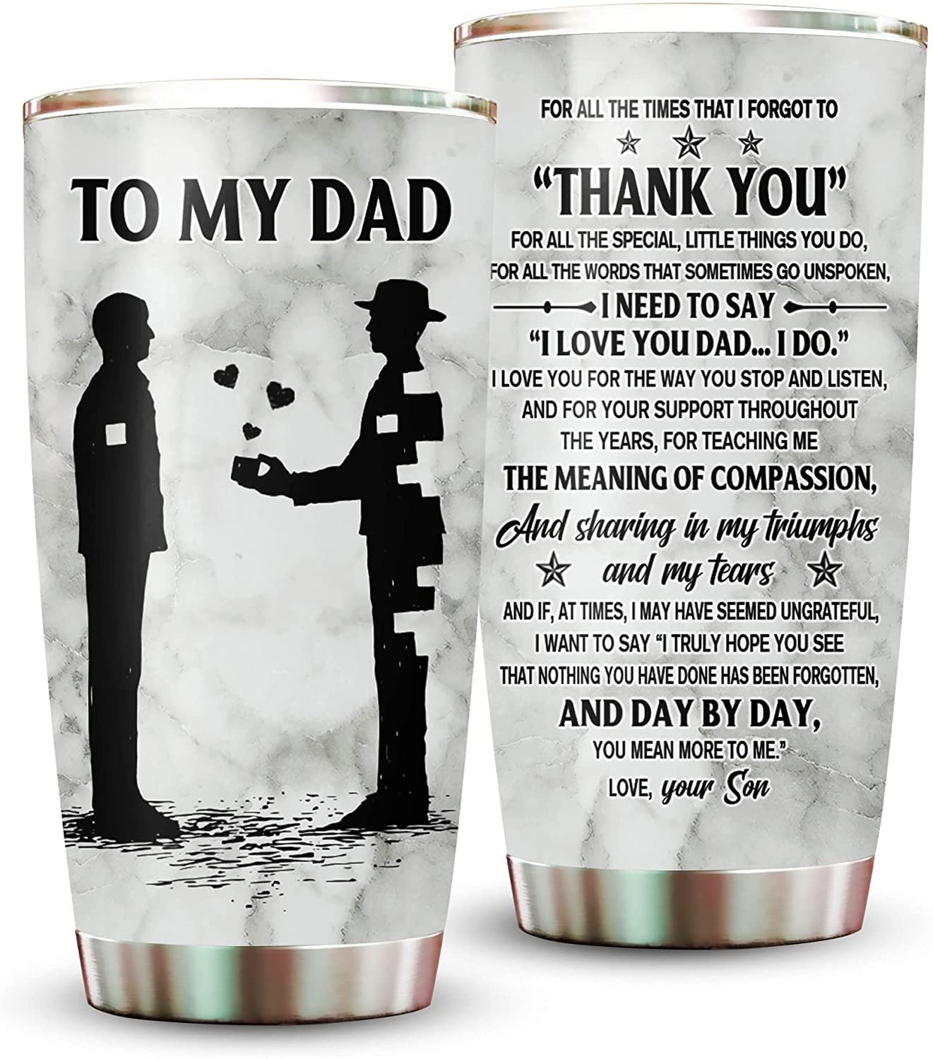 Cool Dad Gifts From Son, To My Dad Stainless Steel Coffee Tumbler, Dad Tumbler From Son On Christmas, Thanksgiving, Father Day Gifts From Son, Best Dad Ever Mug, Funny Fathers Birthday Gifts