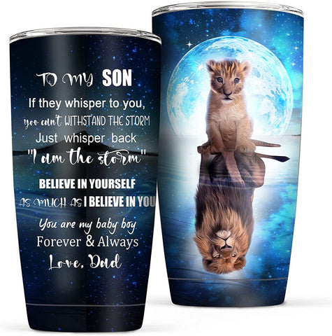 Son Tumbler, To My Son Tumbler - Travel Insulated Coffee Mug for Son Birthday Gifts from Mom and Dad