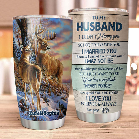 Personalized Tumbler To My Husband Stainless Steel Tumbler with Lid Straw Gift for Father's Day Travel Mug, Insulated Tumbler for Men Women