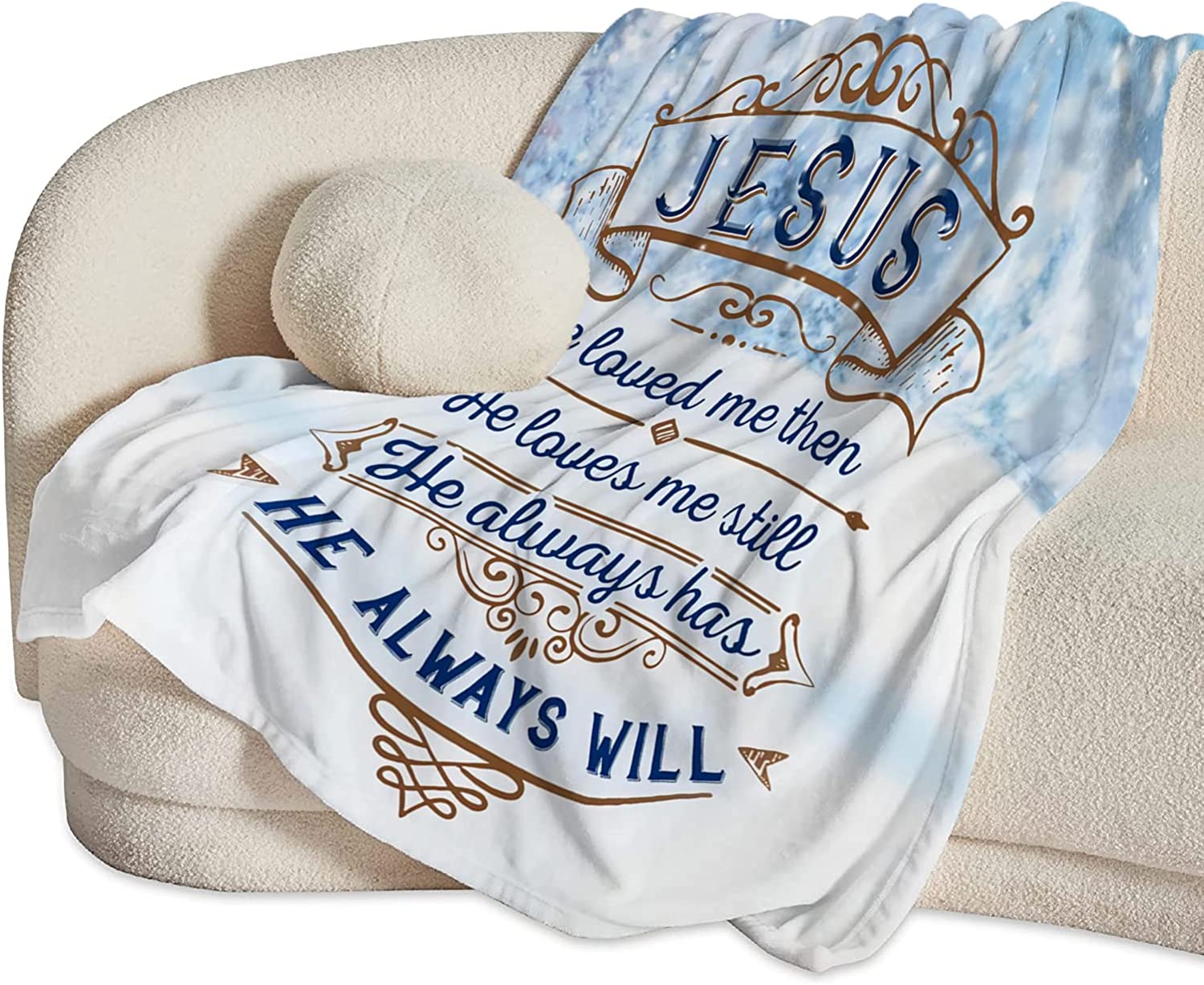 Jesus Blanket Gifts for Women Men Christian Religious Inspirational Throw Blanket for Kids Adults Ultra Soft Cozy Fleece Blanket for Couch Sofa Bed