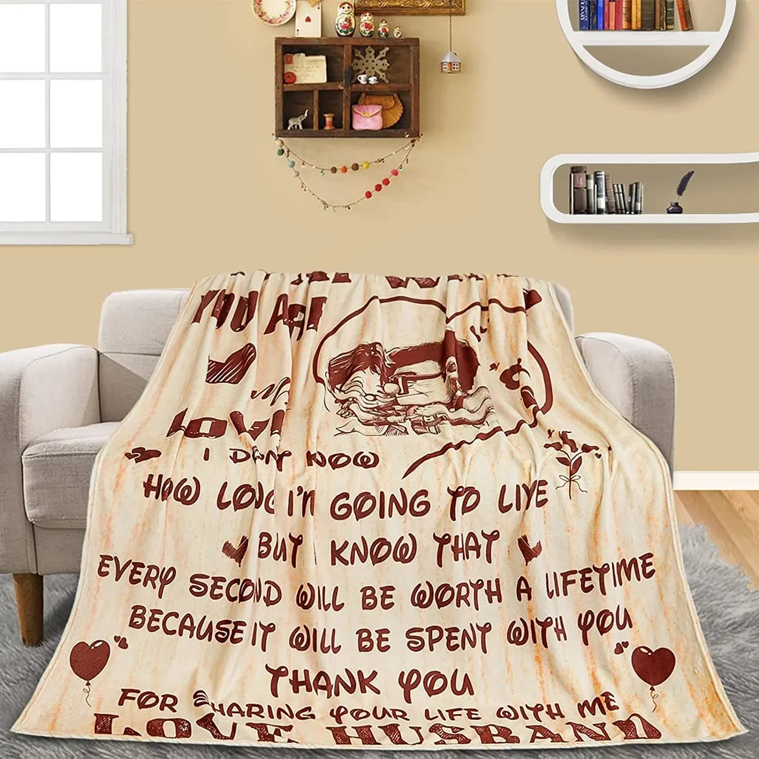 To My Wife Blanket Valentine Anniversary Birthday Gifts for Wife from Husband I Love You Gift for Her Romantic Valentines Day Blankets