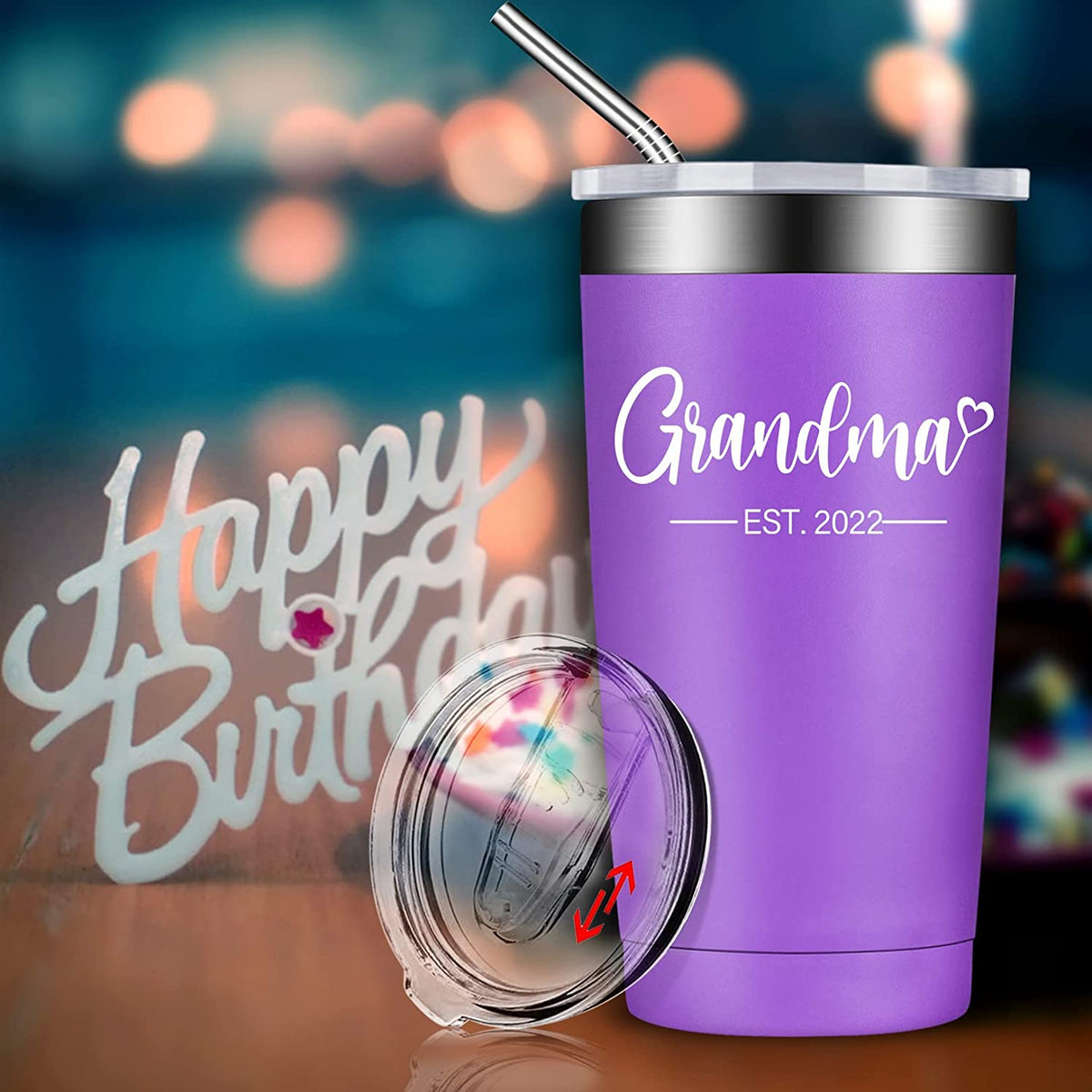 Grandma Tumbler, New Grandma Gifts - Grandma Est. 2022 - Mothers Day Birthday Gifts for Grandma from Granddaughter - Best Grandma To Be, First Time Grandmother Nana Christmas Gifts